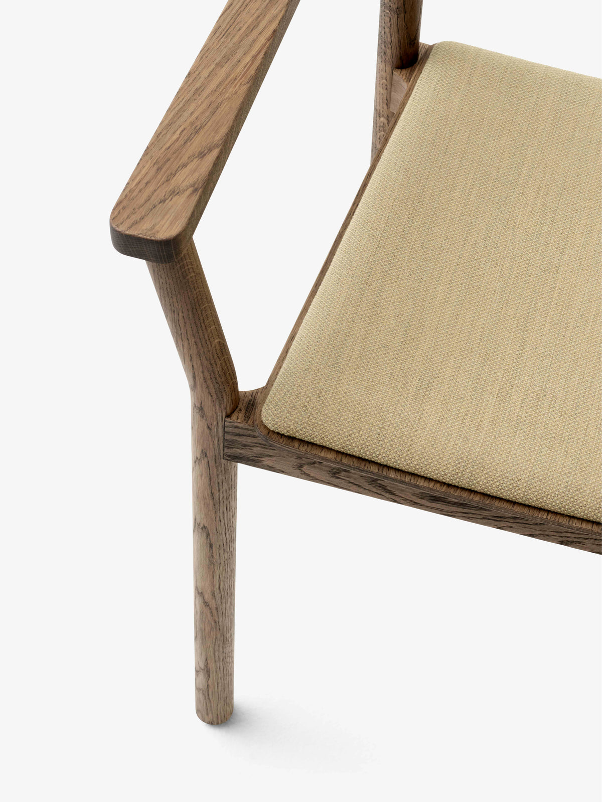 BETTY TK11 armchair in smoked oiled oak with an upholstered seat