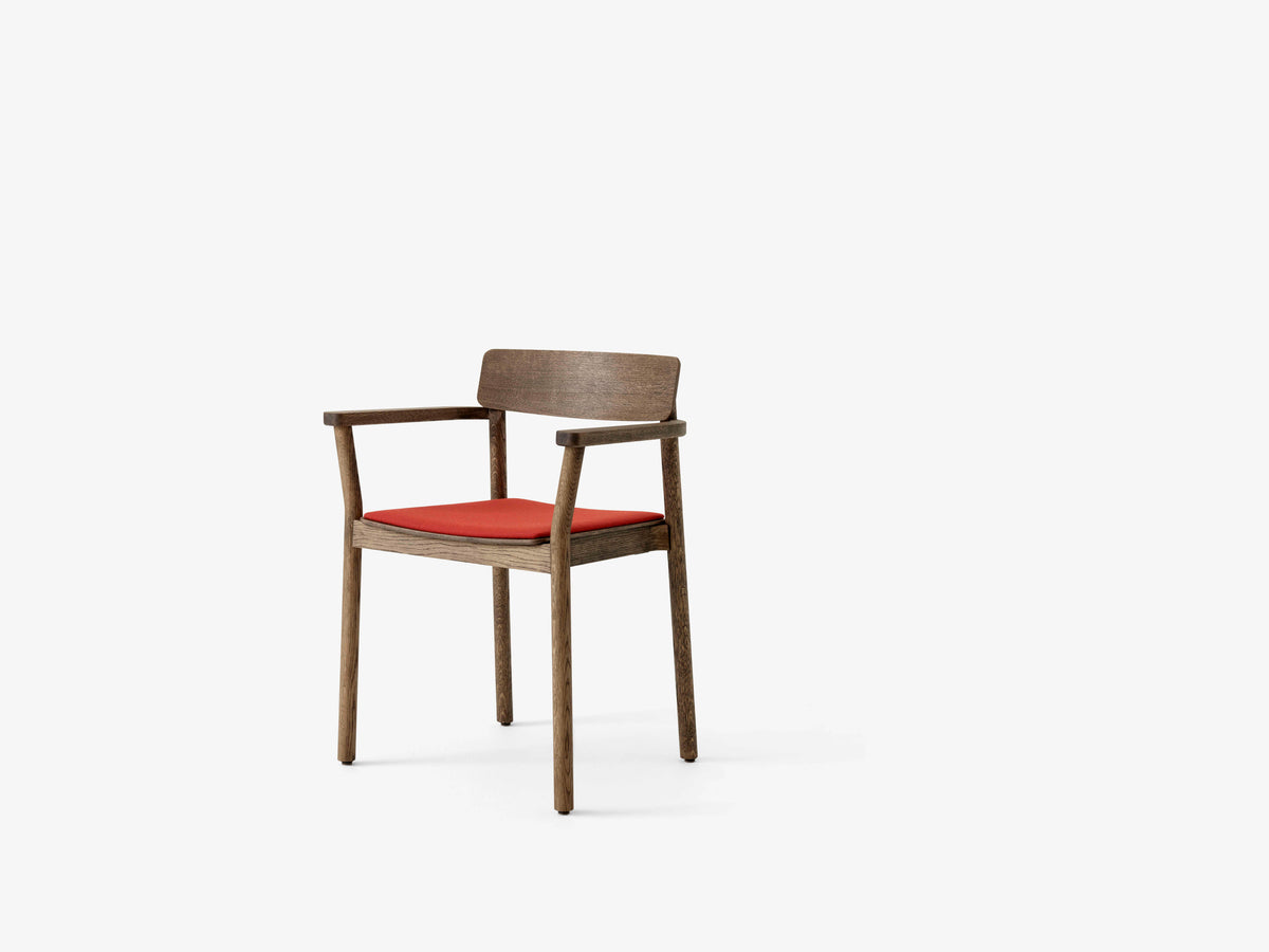 BETTY TK11 armchair in smoked oiled oak with an upholstered seat
