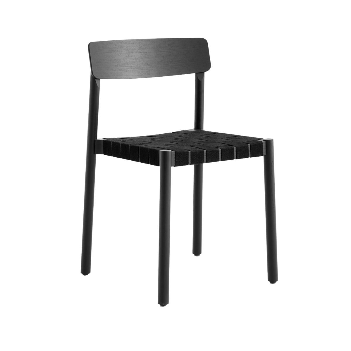BETTY TK1 Chair with black woven seat and black lacquered ash