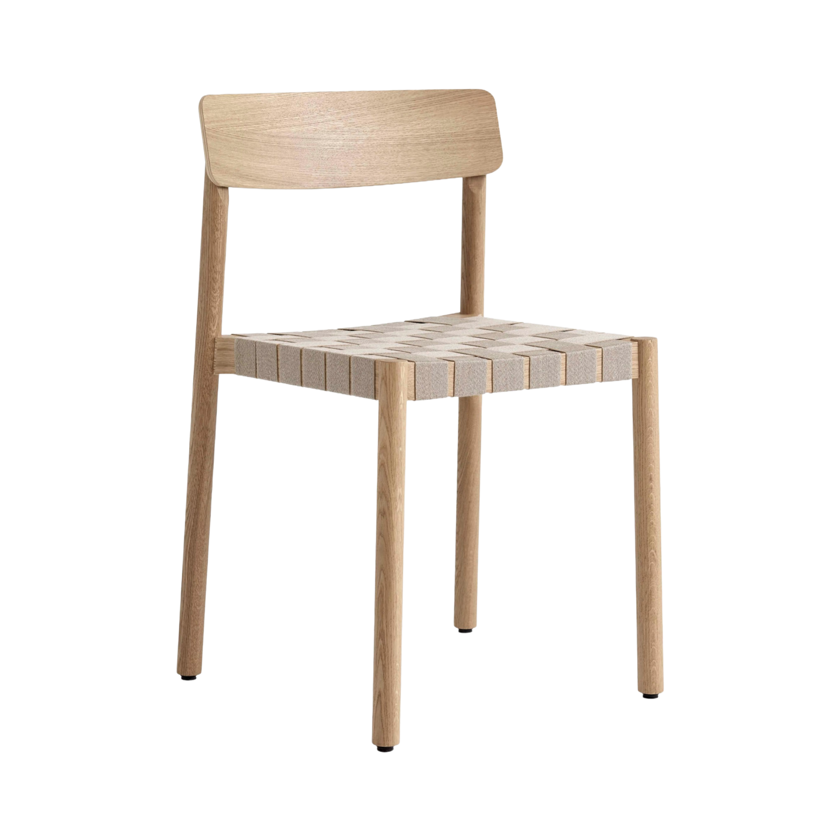 BETTY TK1 Chair with Beige Woven Seat and Lacquered Oak