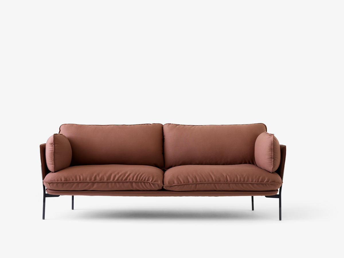 CLOUD LN3.2 upholstered 3-seater sofa with a black base