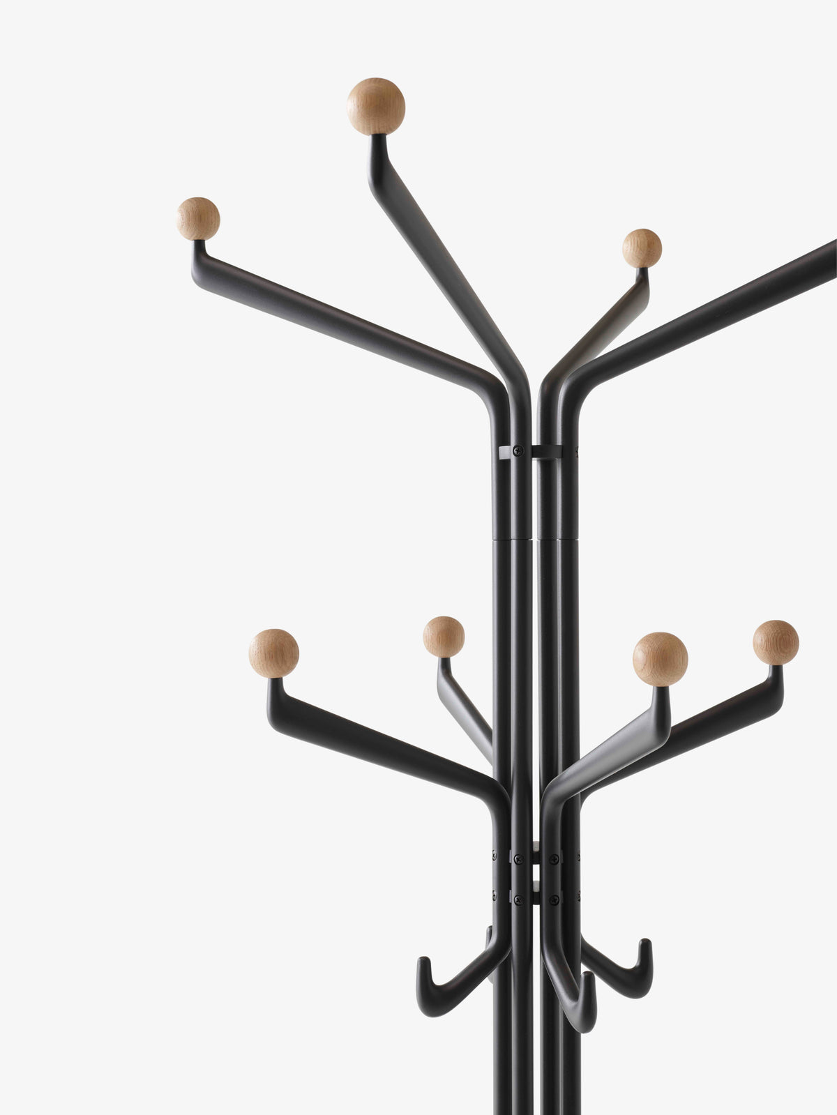CAPTURE SC77 Freestanding Coat Rack in Graphite with Oak Finish