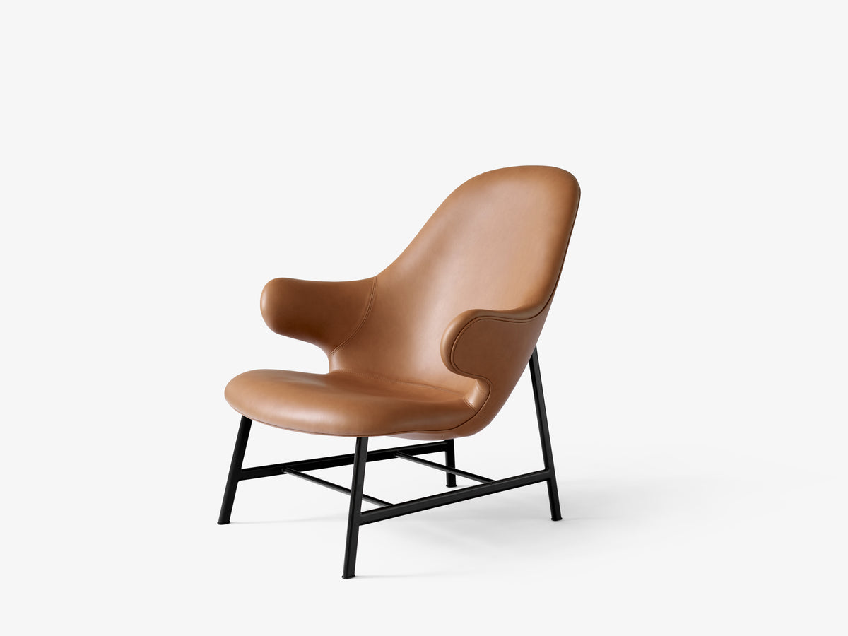CATCH JH13 upholstered armchair with a black base