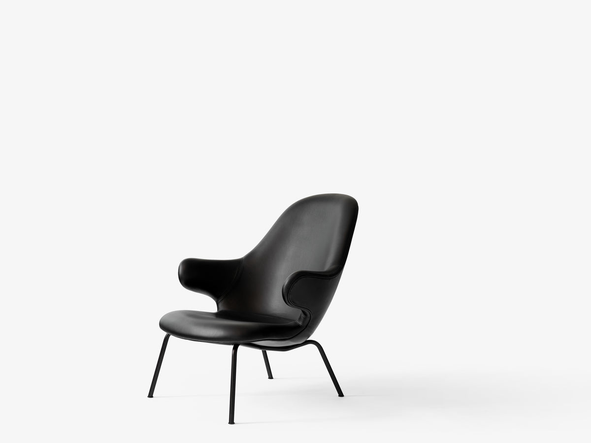 CATCH JH14 upholstered armchair with a black base