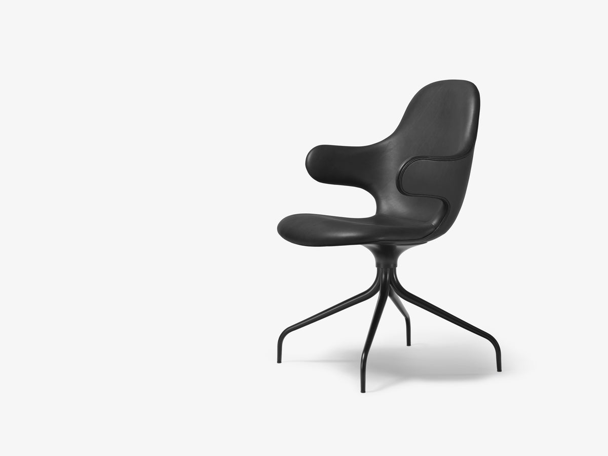 CATCH JH2 upholstered swivel chair with a black aluminum base