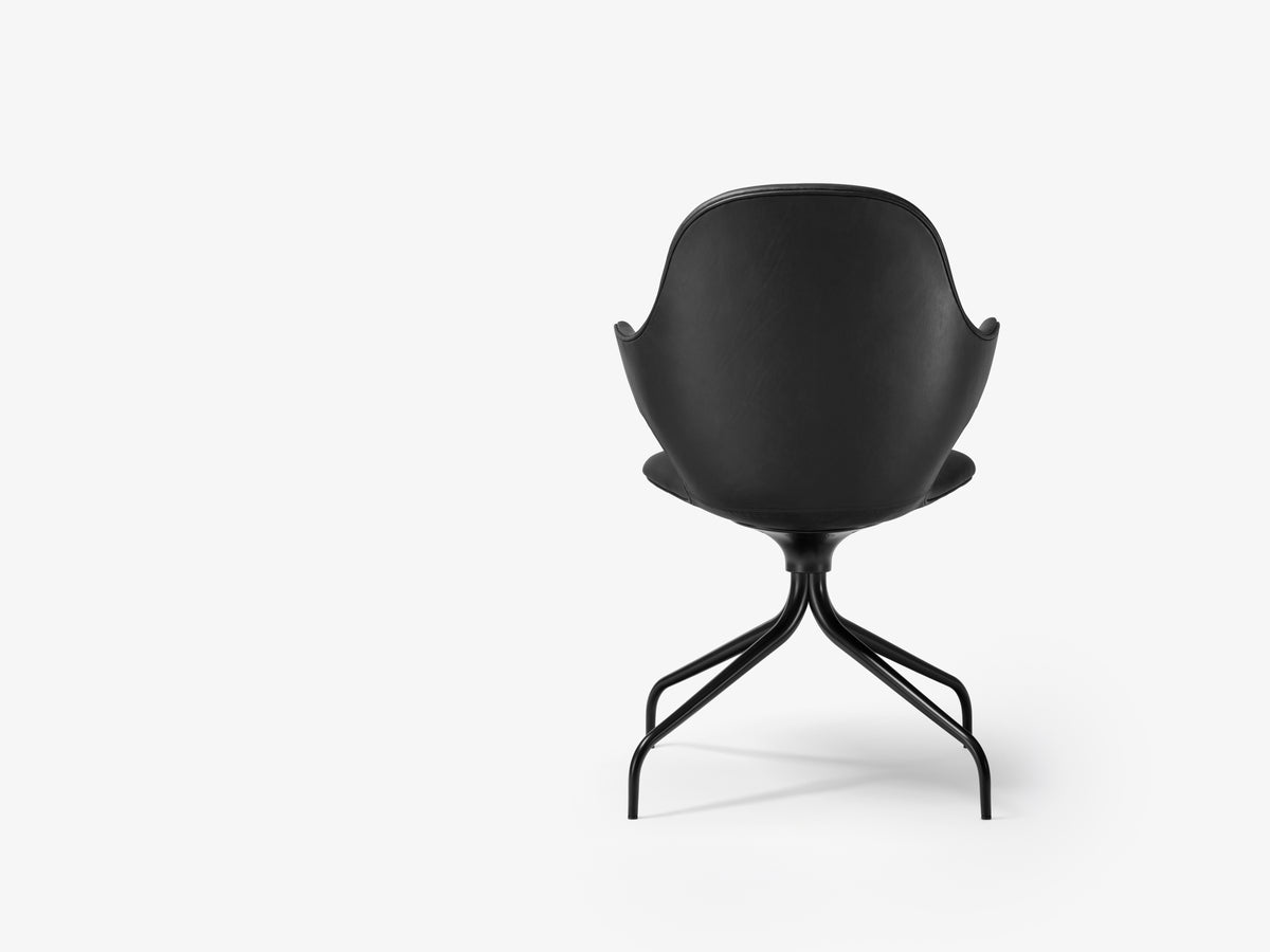 CATCH JH2 upholstered swivel chair with a black aluminum base