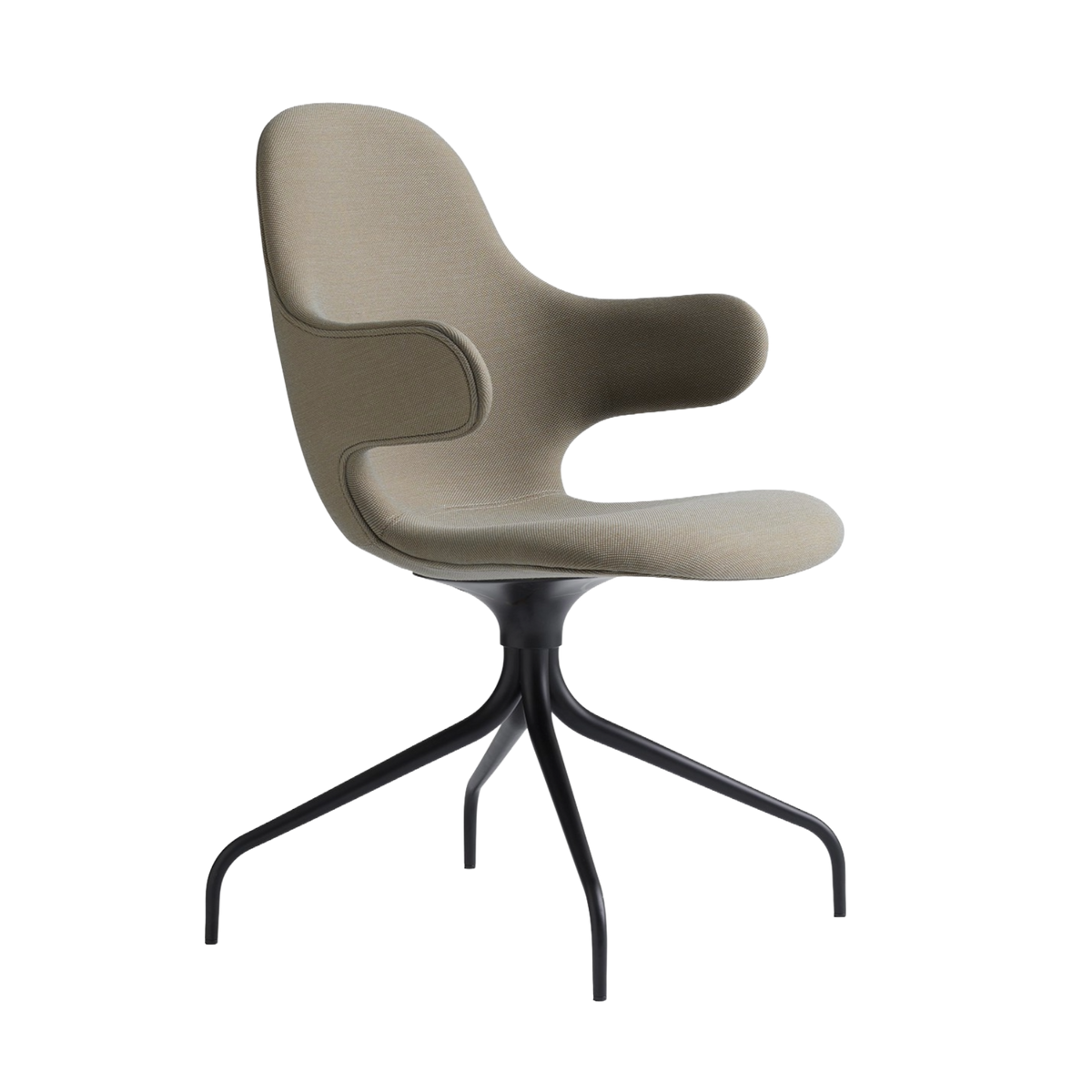 CATCH JH2 upholstered swivel chair with a black aluminum base