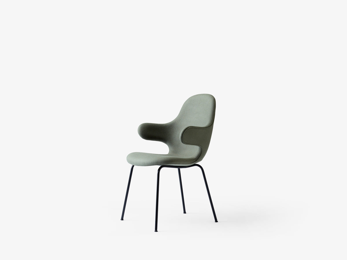 CATCH JH15 upholstered chair with a black steel base