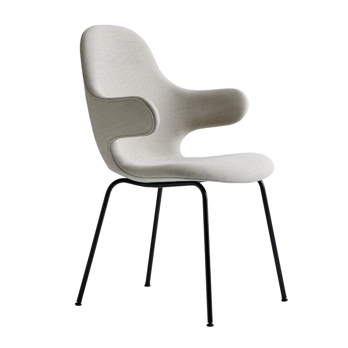 CATCH JH15 upholstered chair with a black steel base