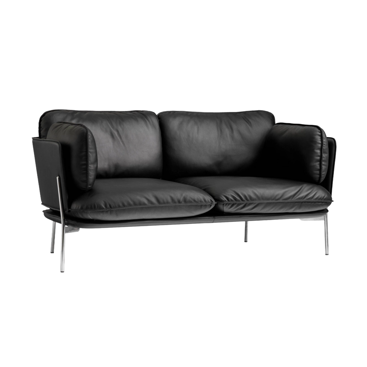 CLOUD LN2 2-Seater Sofa upholstered with a chrome base