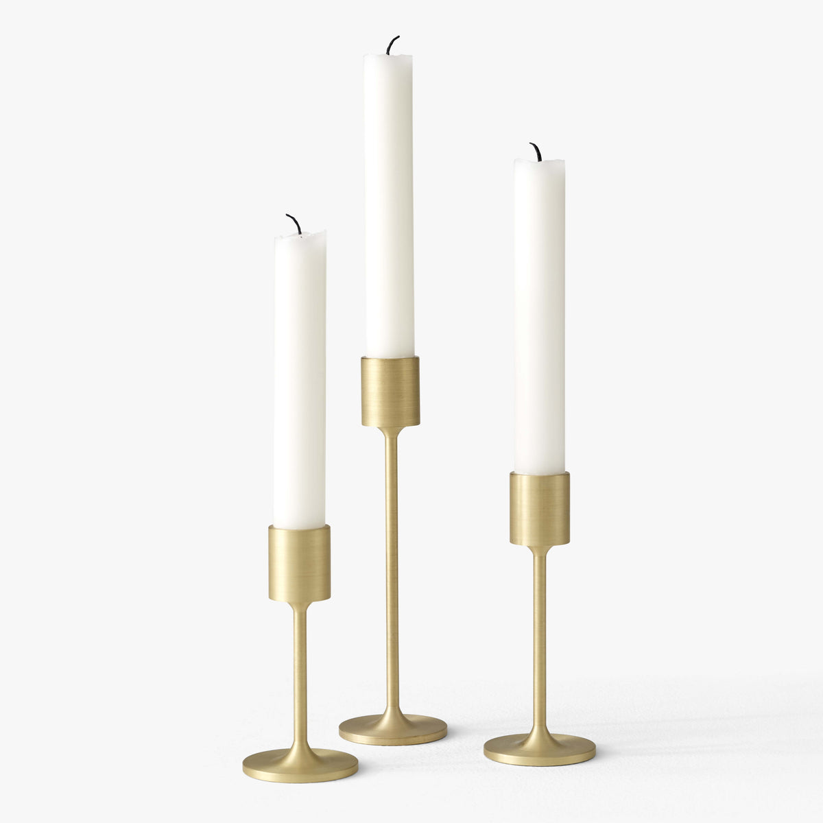 COLLECT Candle Holder Set in Brushed Brass