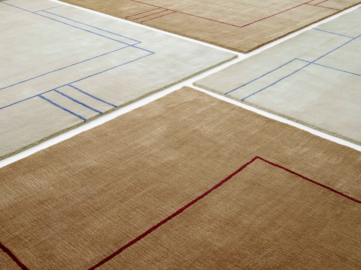 CRUISE brown rug with burgundy