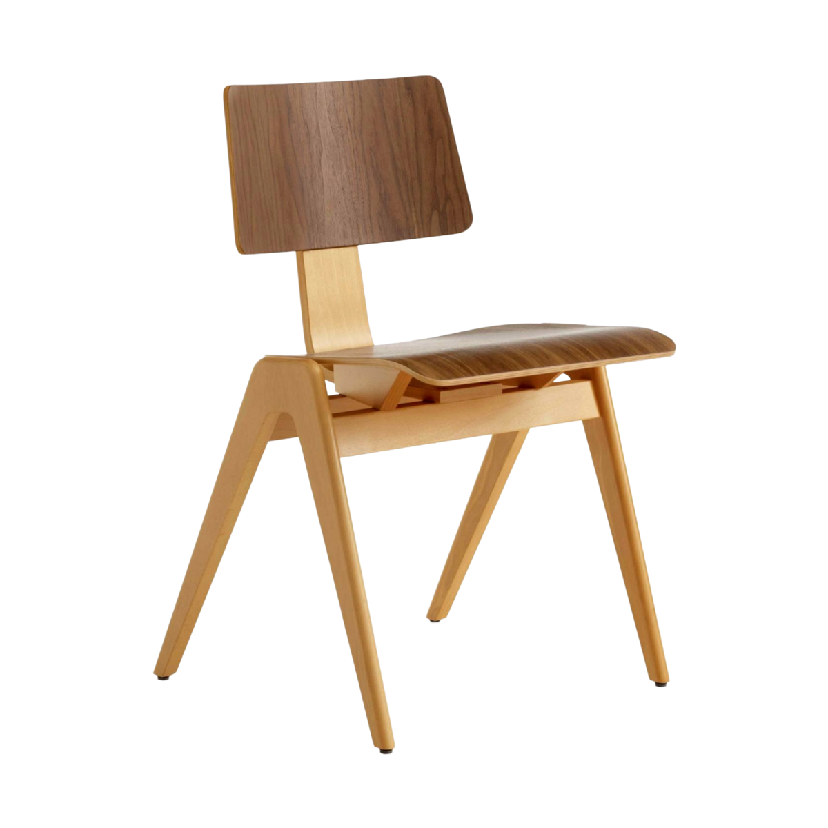 DAYSTAK RD1 Chair made of beech wood with walnut finish