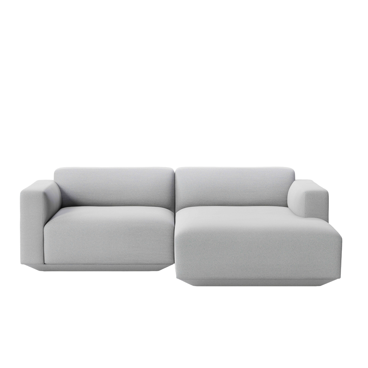 Right-facing modular sofa for three DEVELIUS in light gray