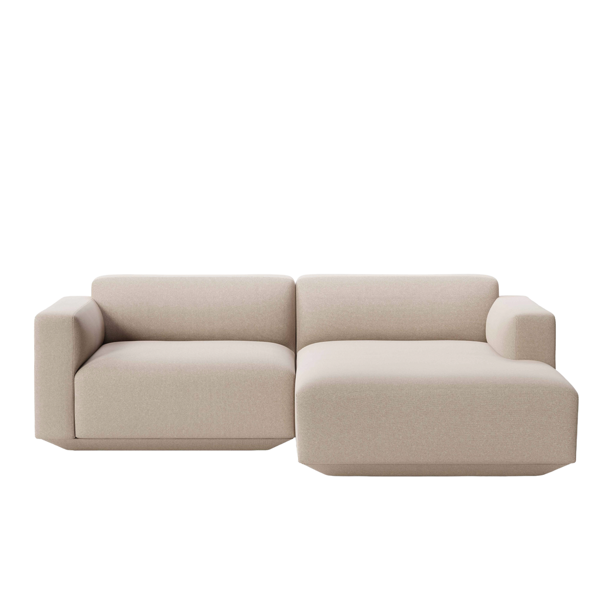 Right-facing modular sofa for 3 people DEVELIUS beige