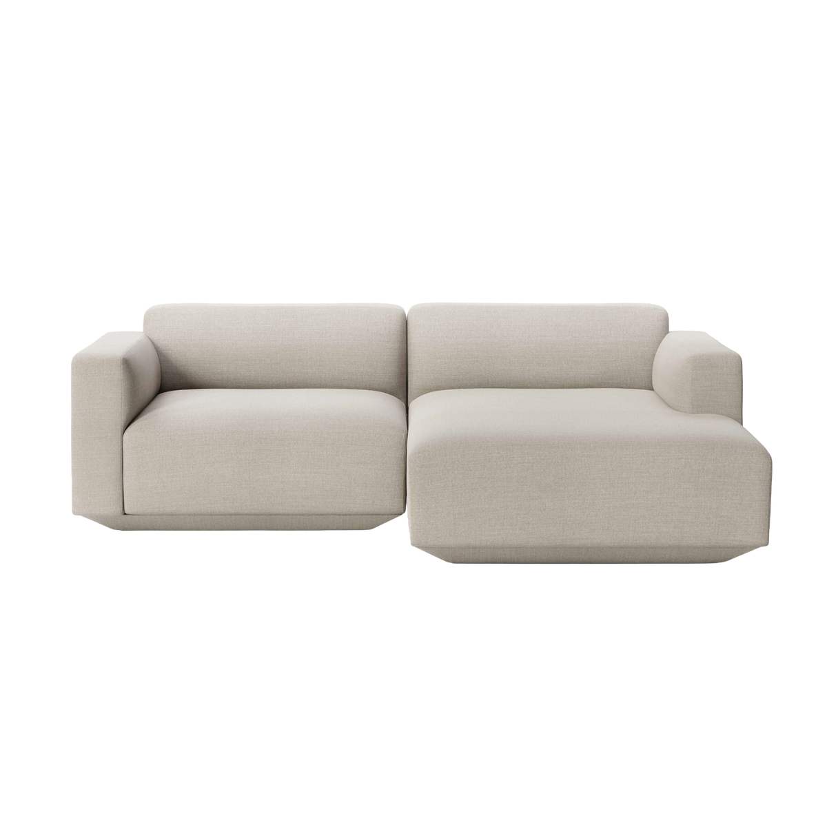 Right-facing modular 3-seater sofa DEVELIUS in cream