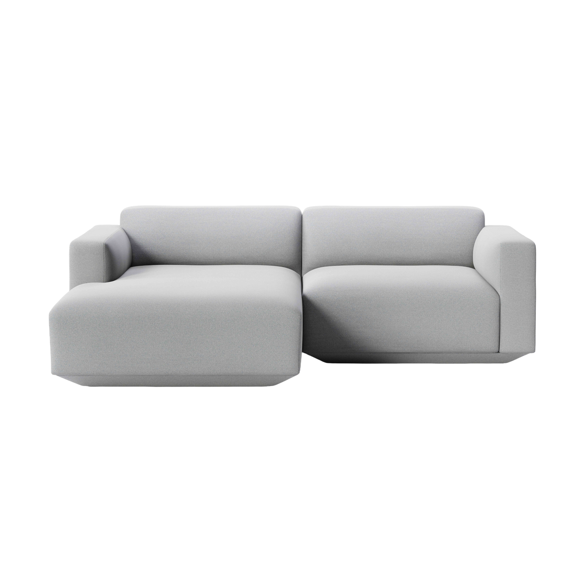 Left-facing modular sofa for 3 people DEVELIUS in light gray