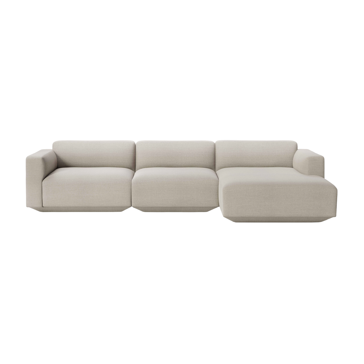 Right-facing modular corner sofa for 4 people DEVELIUS cream