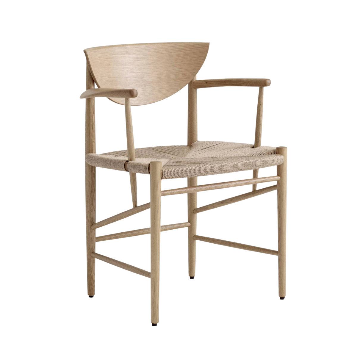 DRAWN HM4 Armchair in Oiled Oak with Woven Seat
