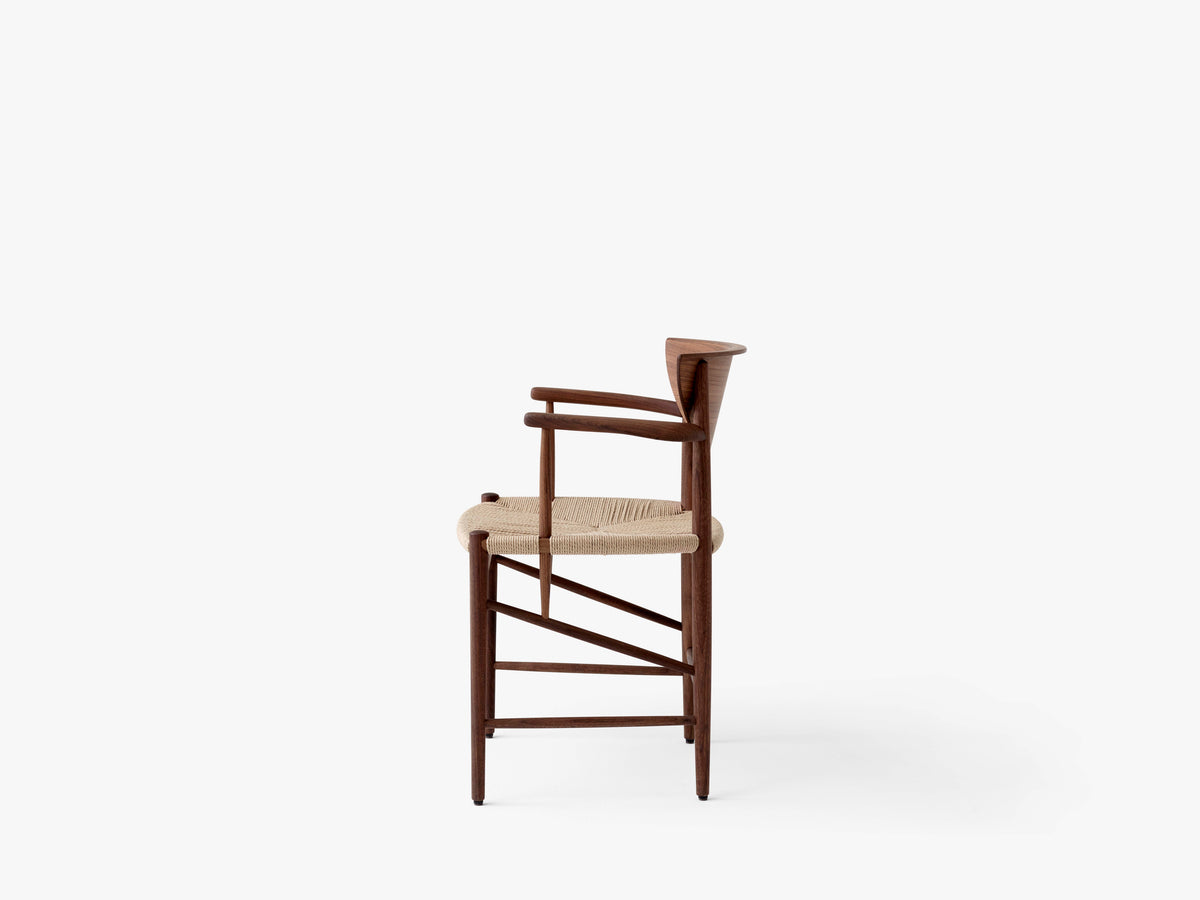 DRAWN HM4 Armchair in Oiled Walnut with Woven Seat