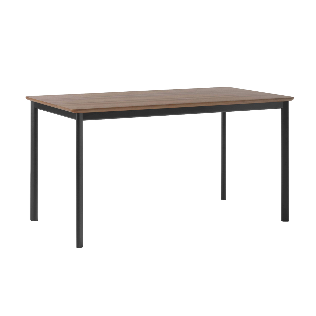 DRIP table with walnut top and black base