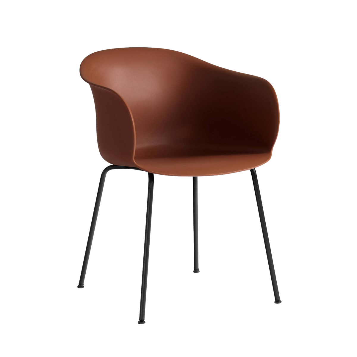ELEFY JH28 Chair in Rust with Black Steel Base
