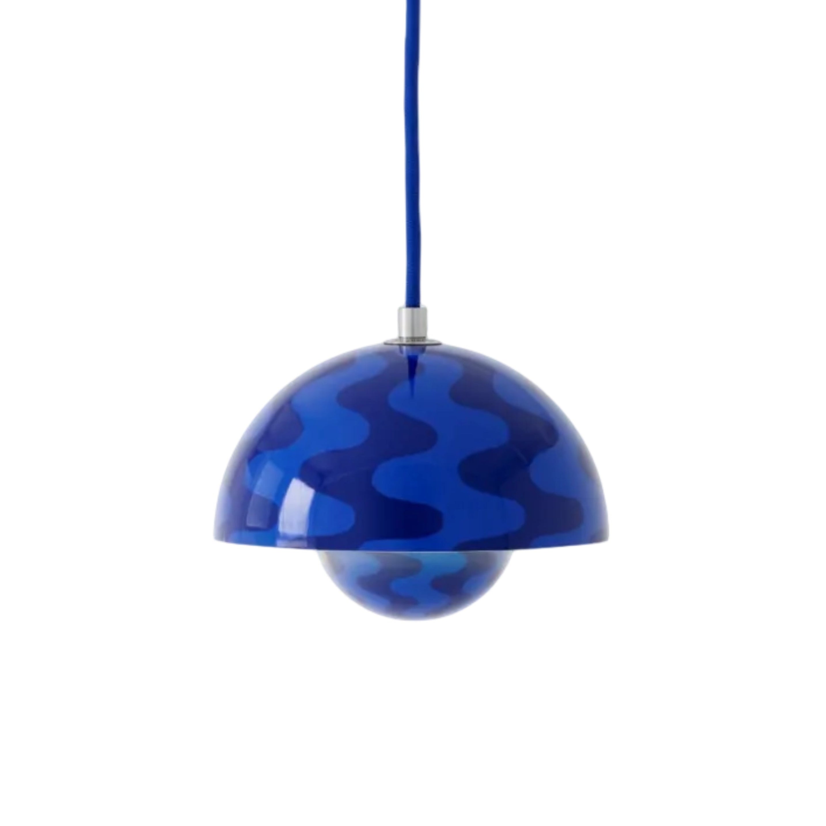 FLOWERPOT pendant lamp in blue-navy pattern