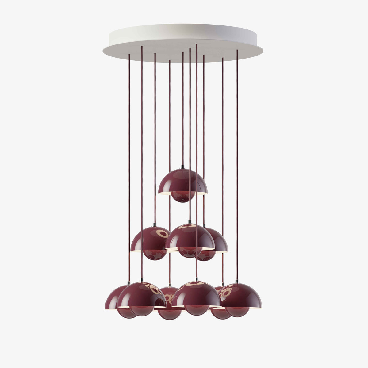 FLOWERPOT VP10 chandelier in dark plum