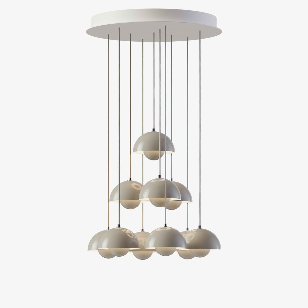 FLOWERPOT VP10 chandelier in gray-beige