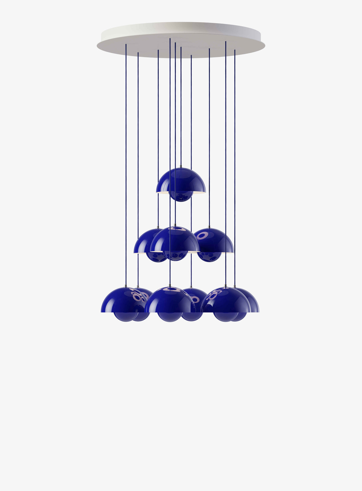 FLOWERPOT VP1 chandelier in cobalt blue