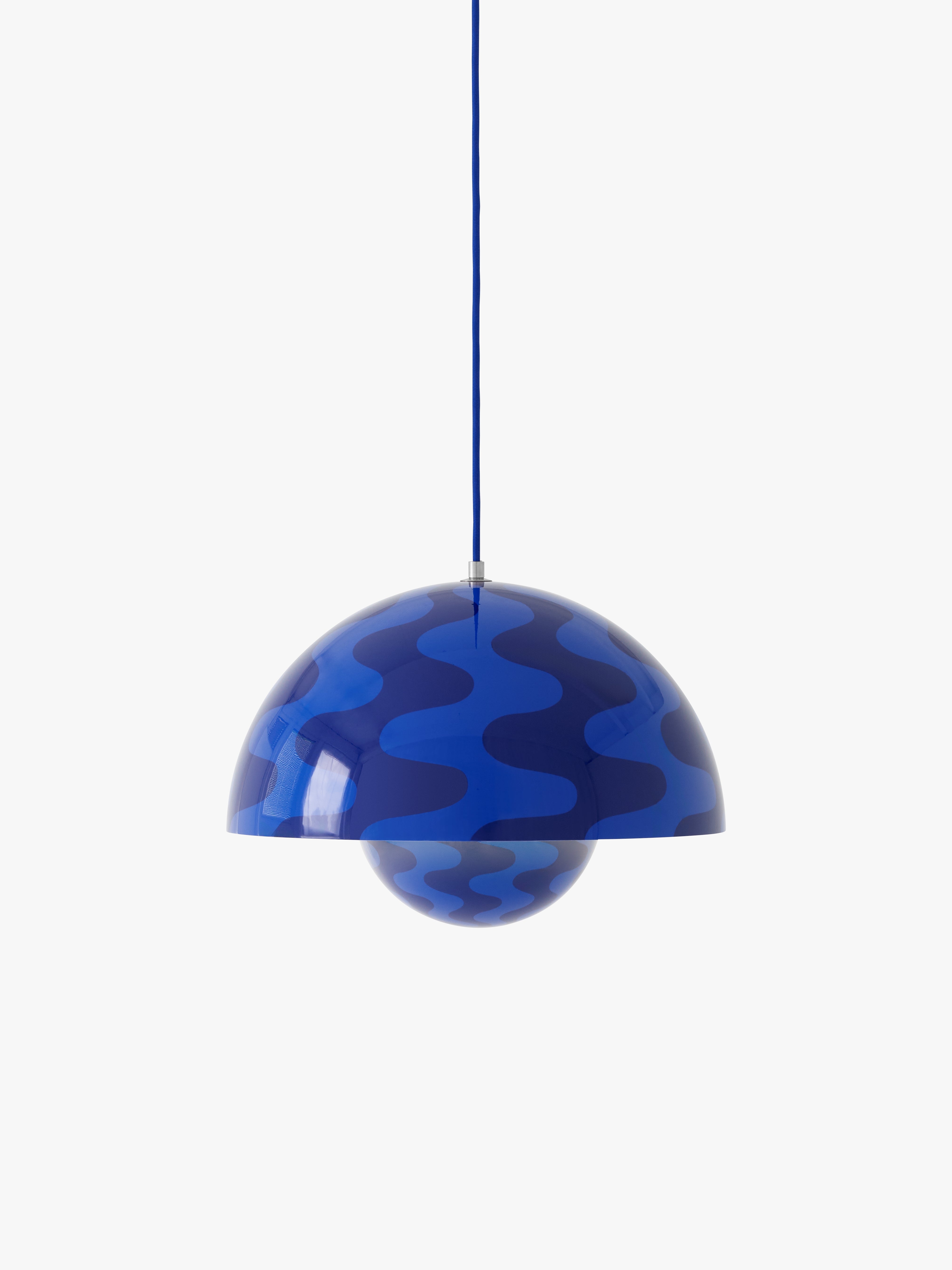 FLOWERPOT pendant lamp in blue-navy pattern