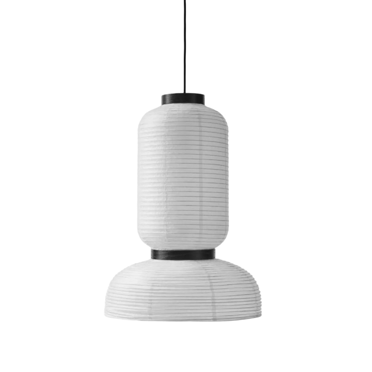 FORMAKAMI JH3 pendant lamp with a white paper shade and black oak finish.