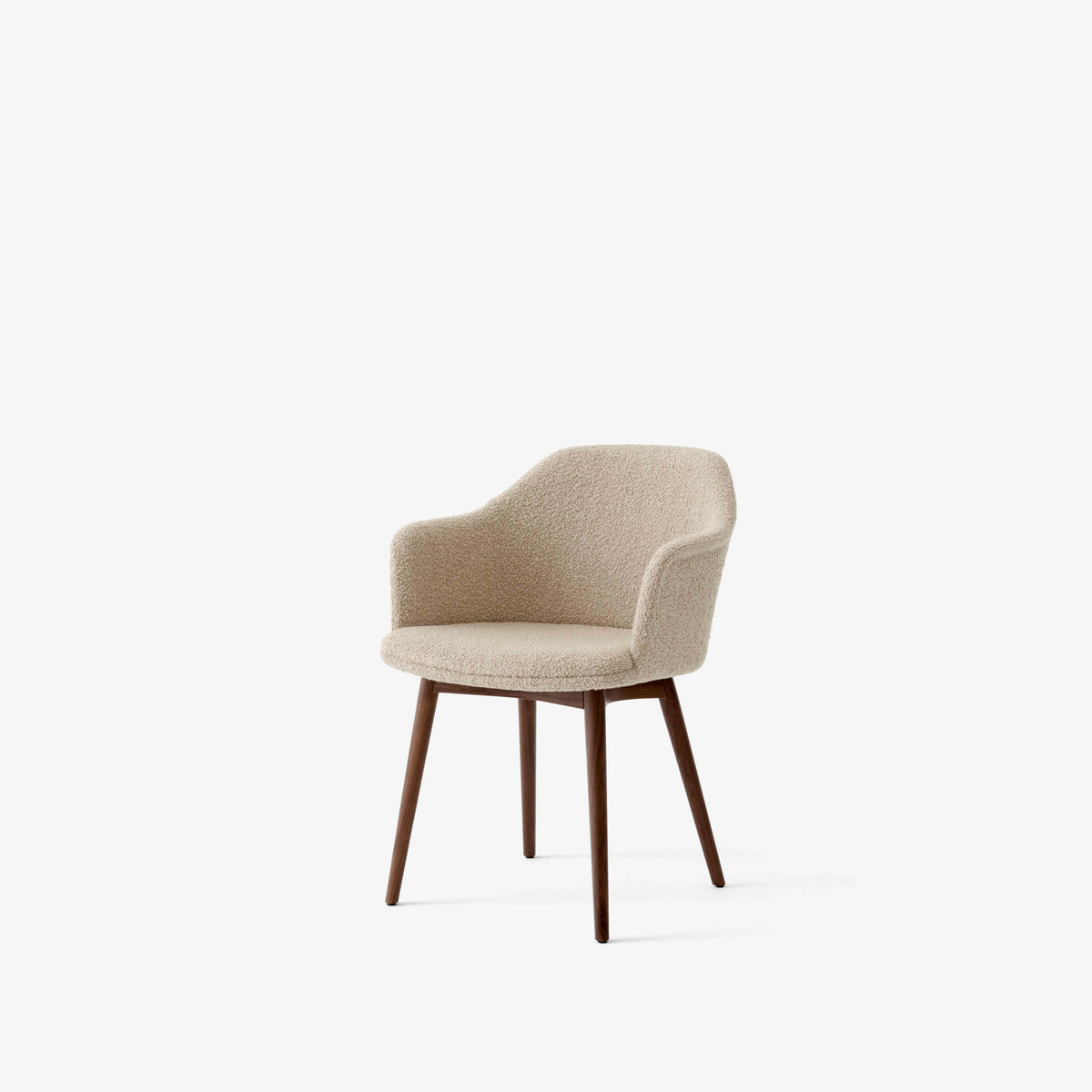 RELY HW79 Armchair upholstered with a walnut base