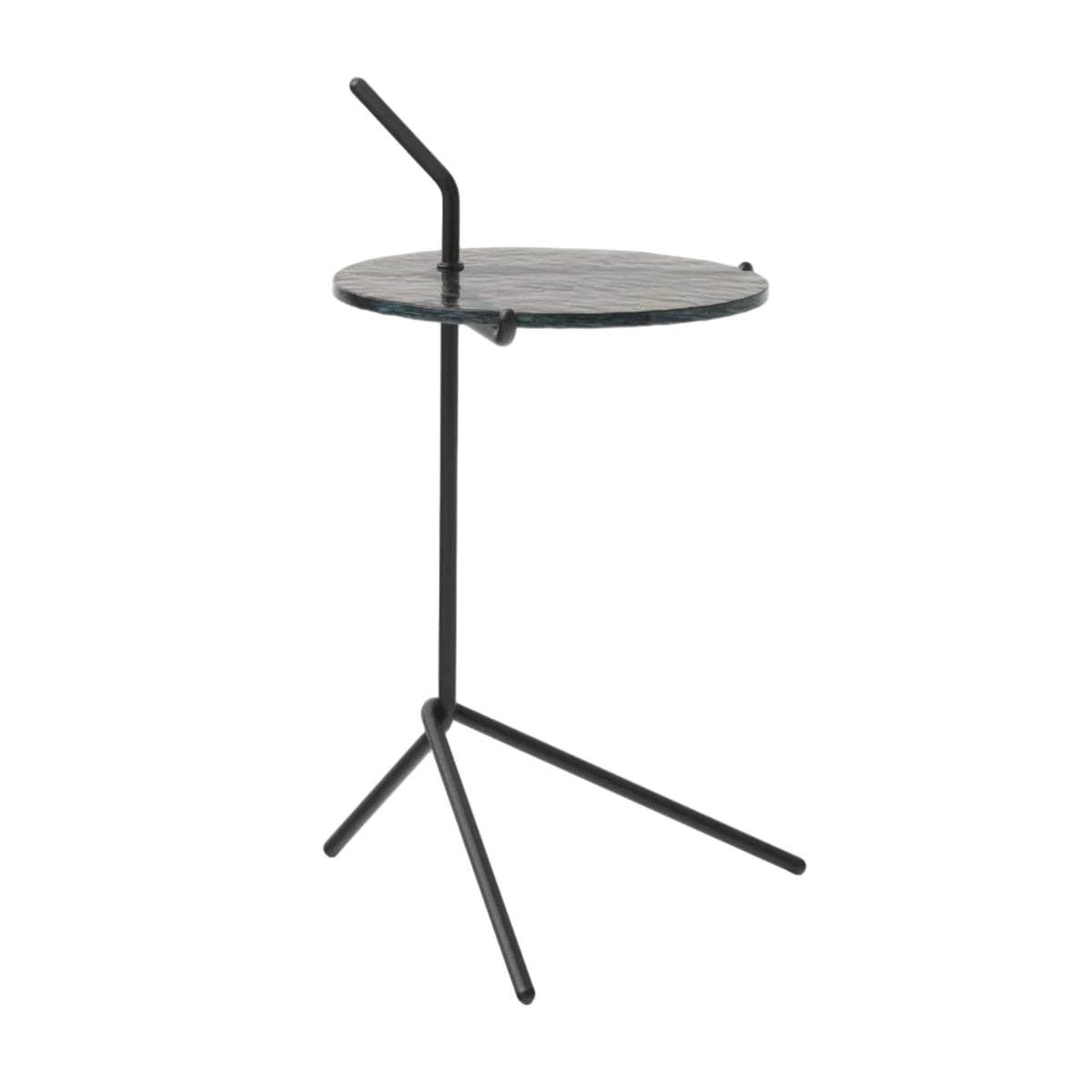 HALTEN SH9 Side Table with Smoky Glass Top and Black Base