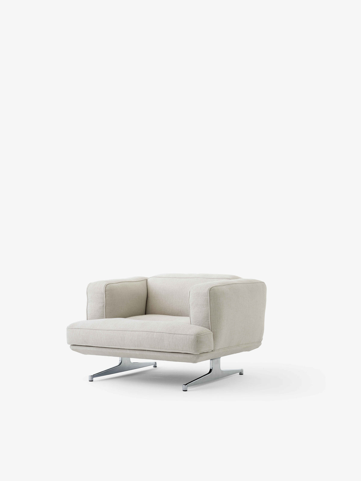 INLAND AV21 upholstered armchair with an aluminum base