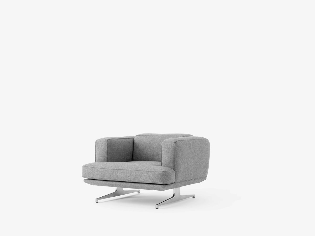 INLAND AV21 upholstered armchair with an aluminum base