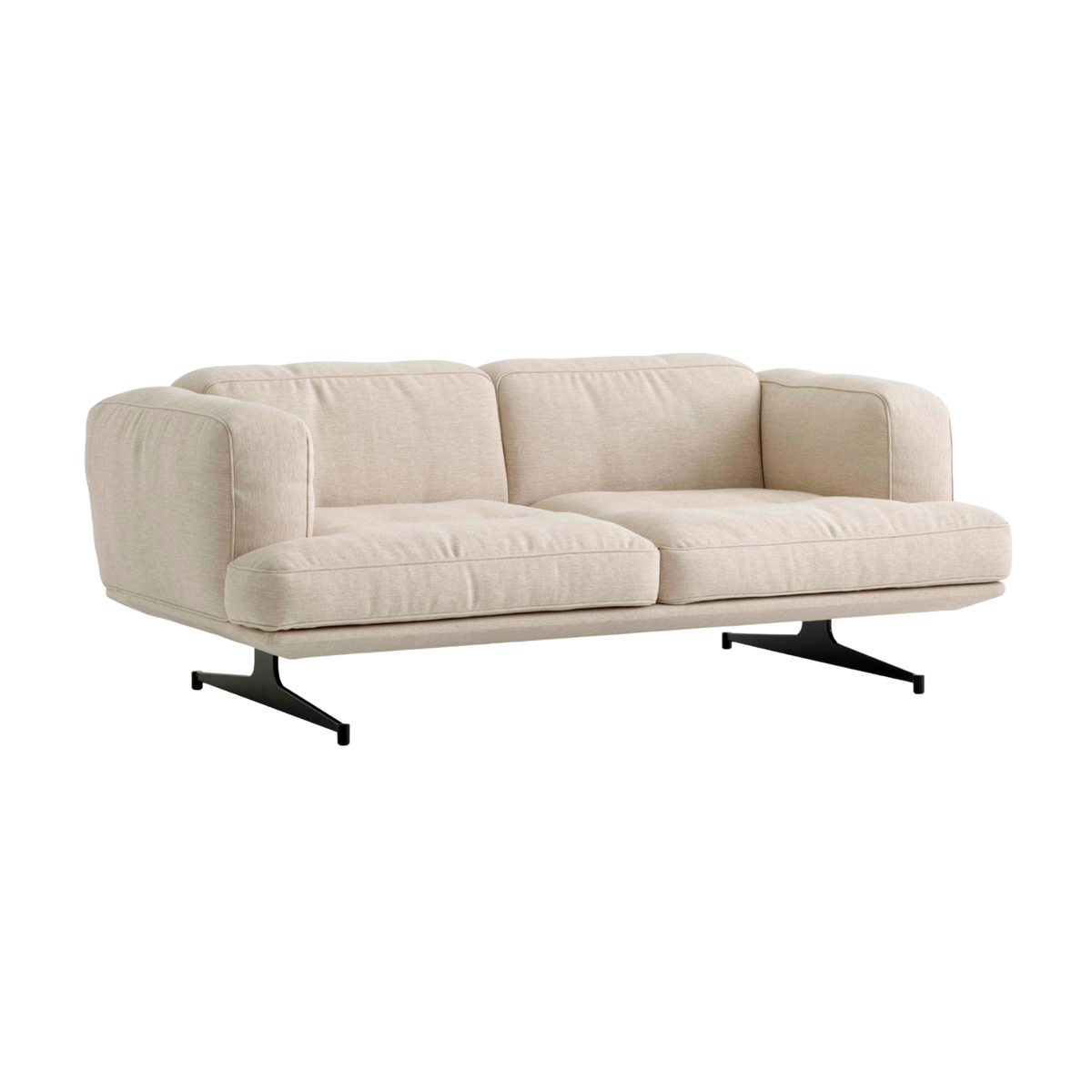2-Seater Sofa INLAND AV22 upholstered with black base