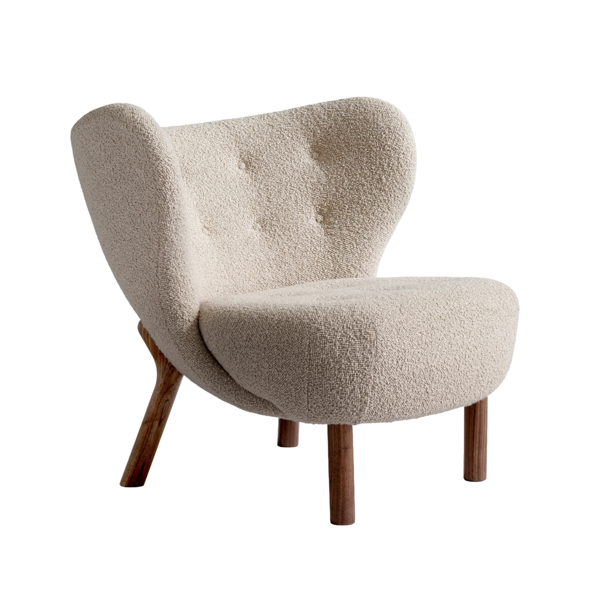 LITTLE PETRA VB1 upholstered armchair with a walnut base