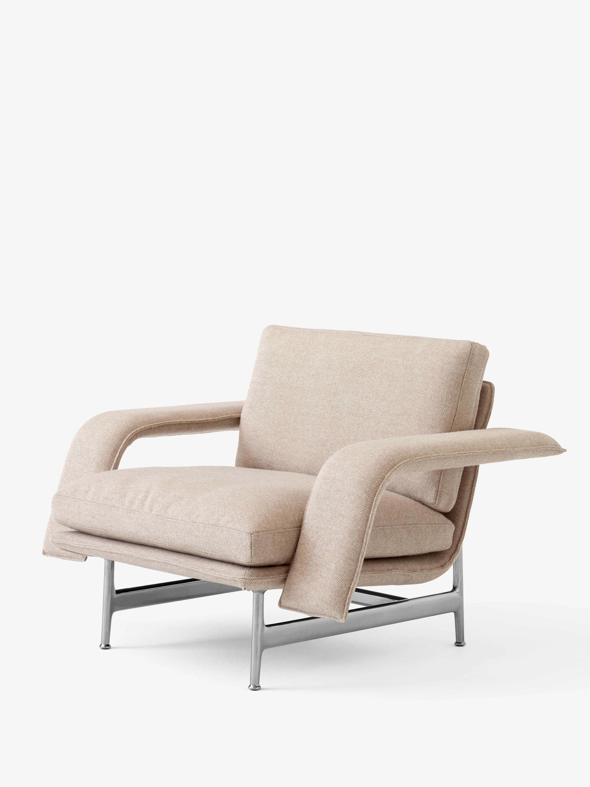 MEANTIME AV29 upholstered armchair with aluminum base