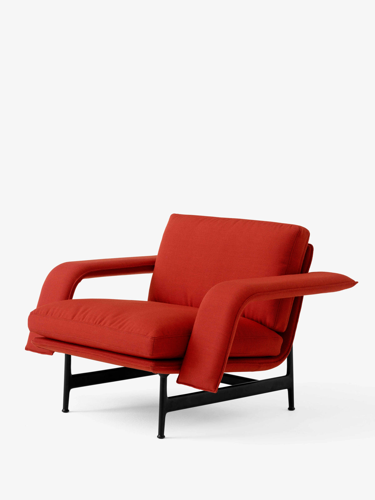 MEANTIME AV29 upholstered armchair with a black base