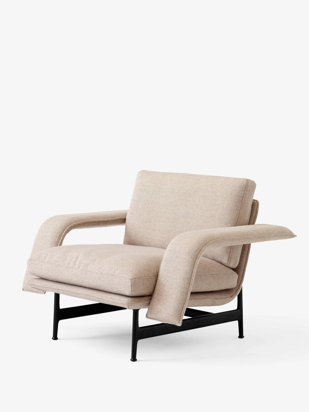 MEANTIME AV29 upholstered armchair with a black base