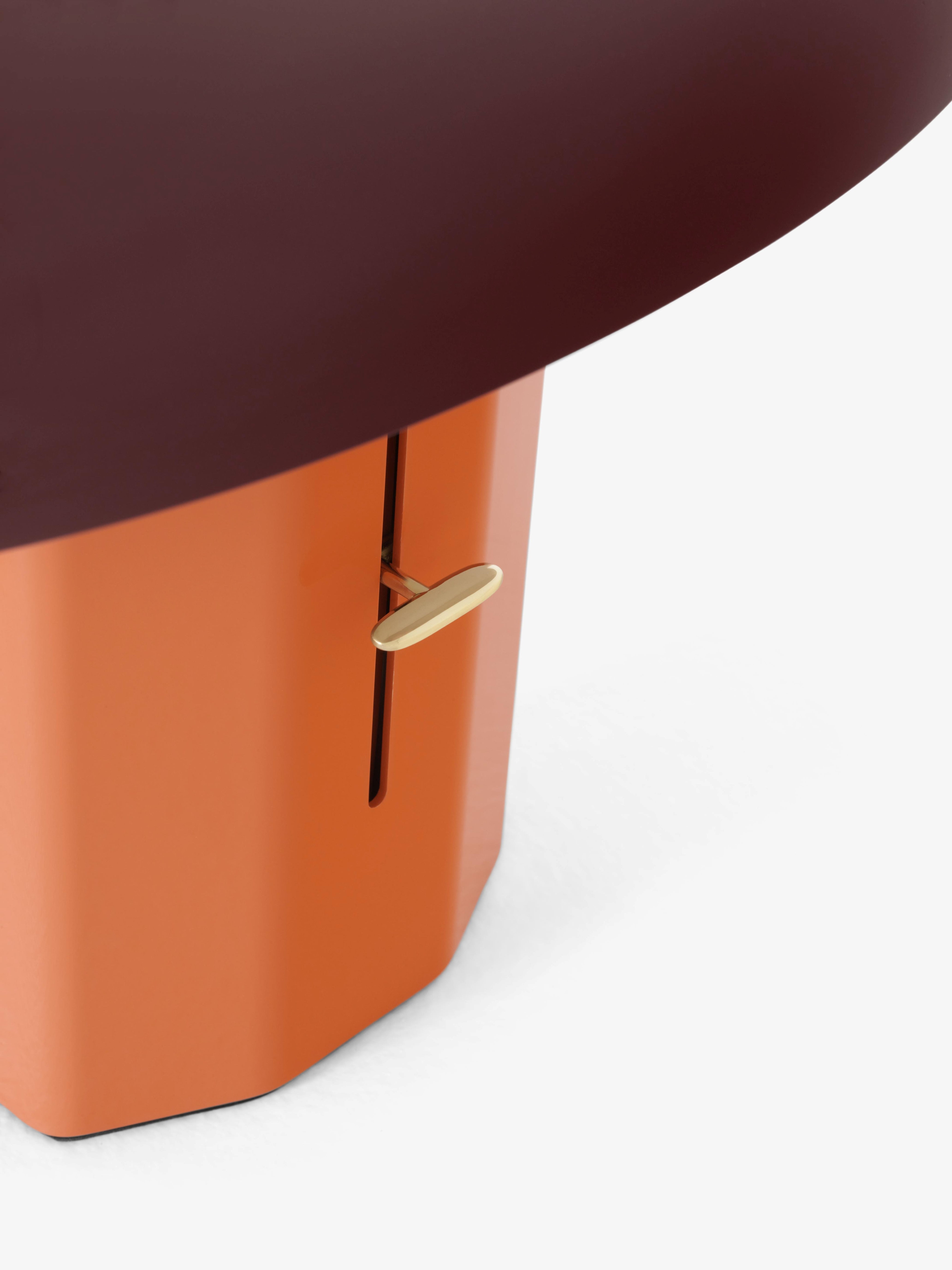 MONTERA JH42 table lamp with a ruby shade and amber base.