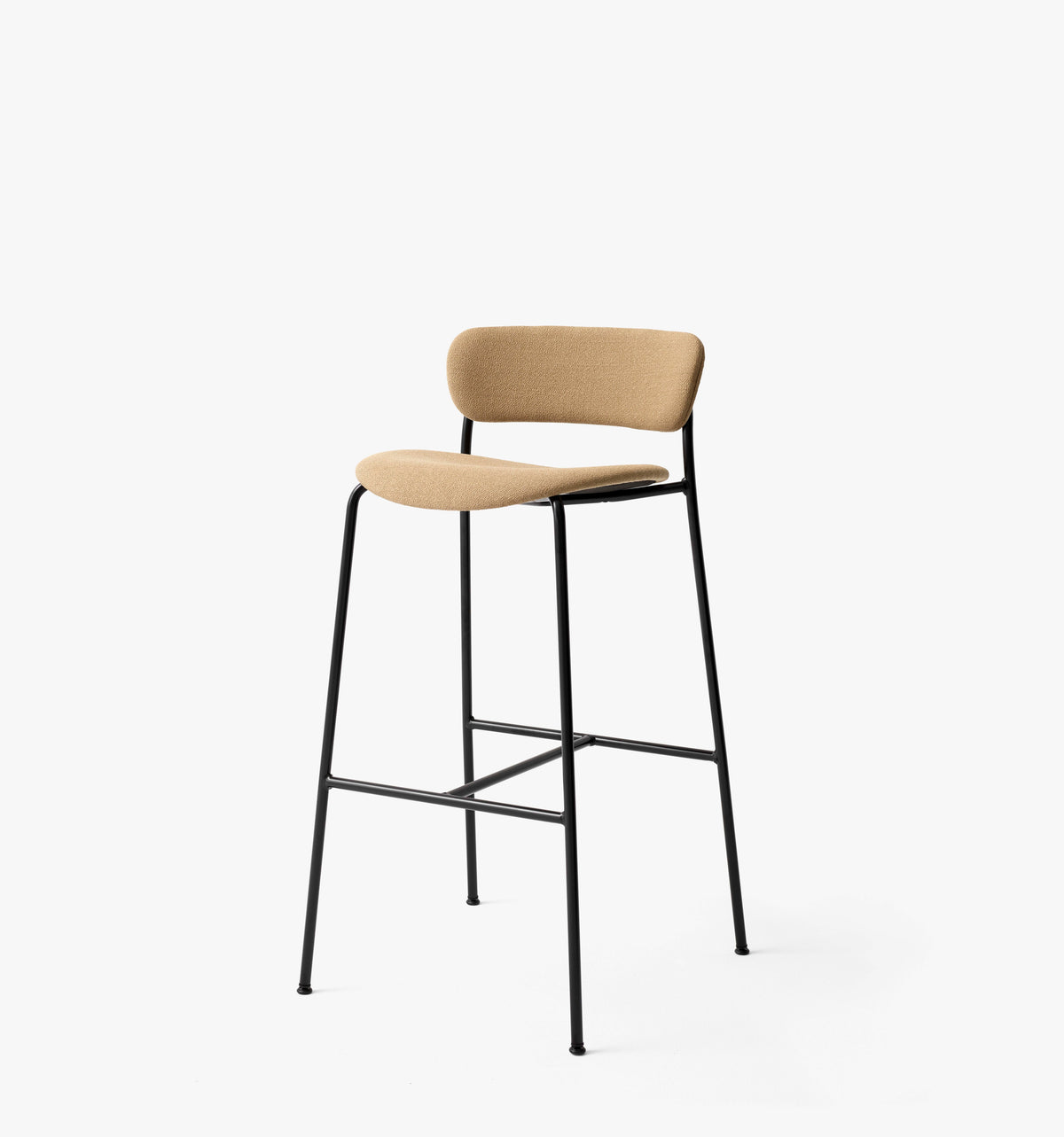 PAVILION Stool Upholstered with Black Base