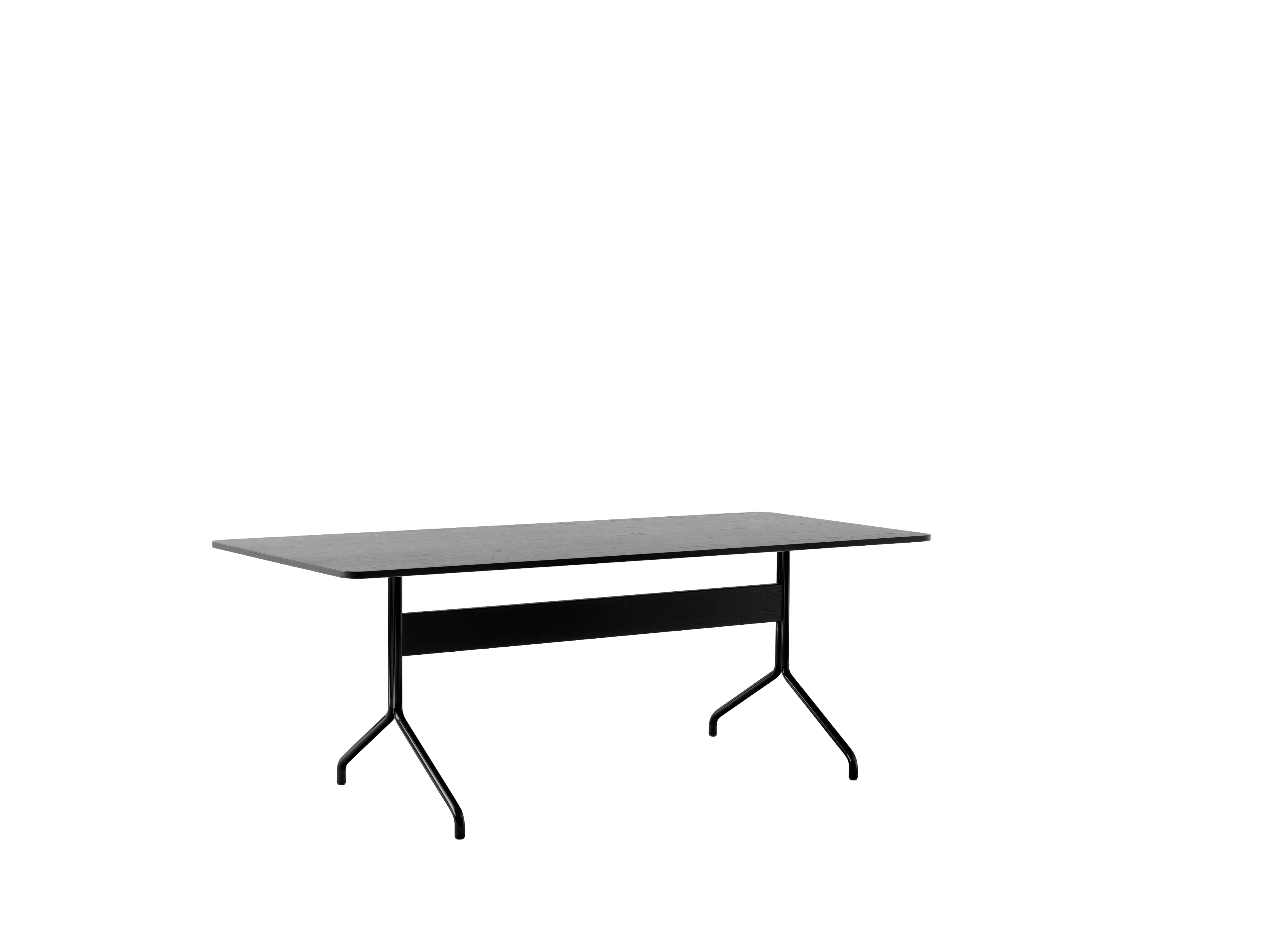 PAVILION table in black lacquered oak with a black base