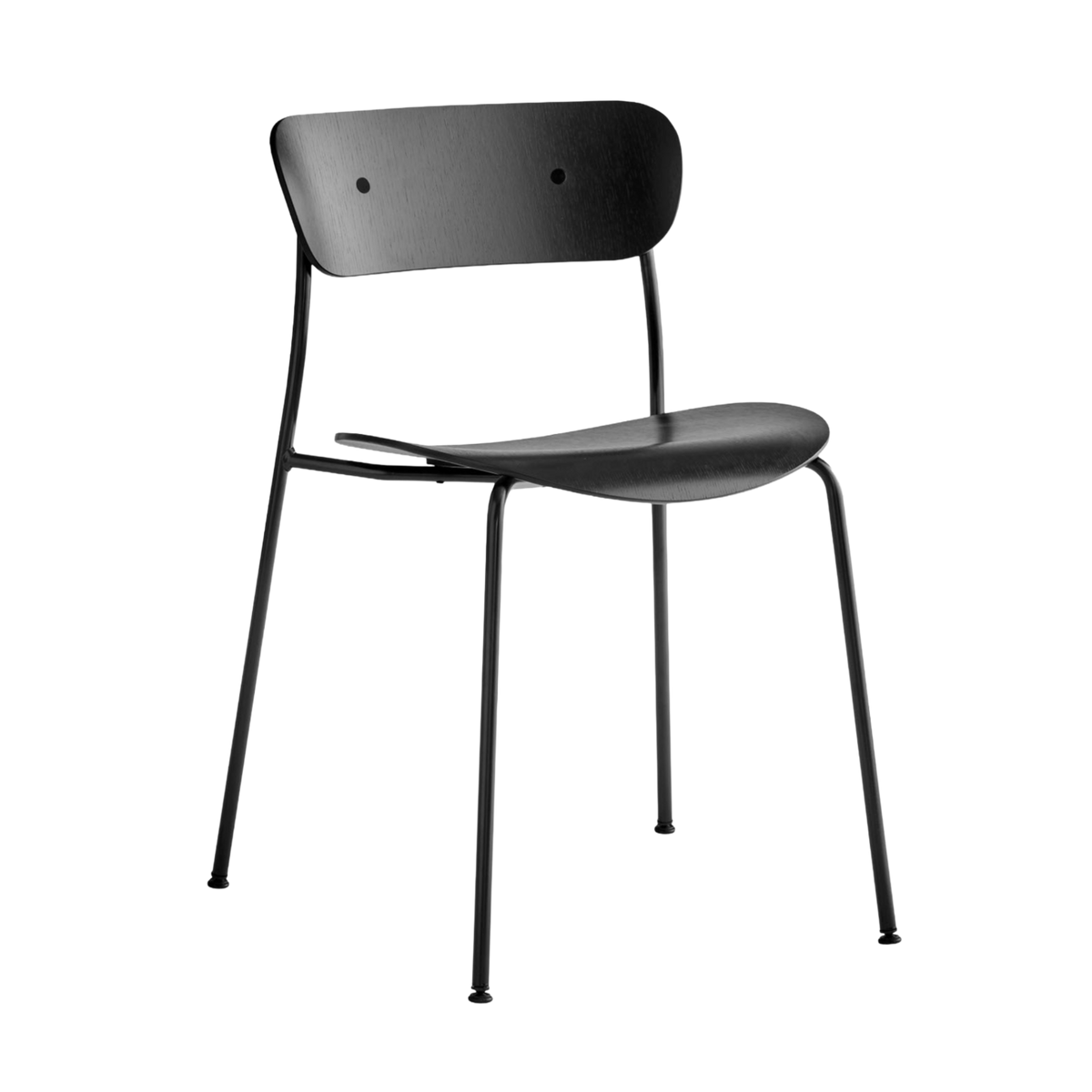 PAVILION AV1 Chair in Black Lacquered Oak with Black Base