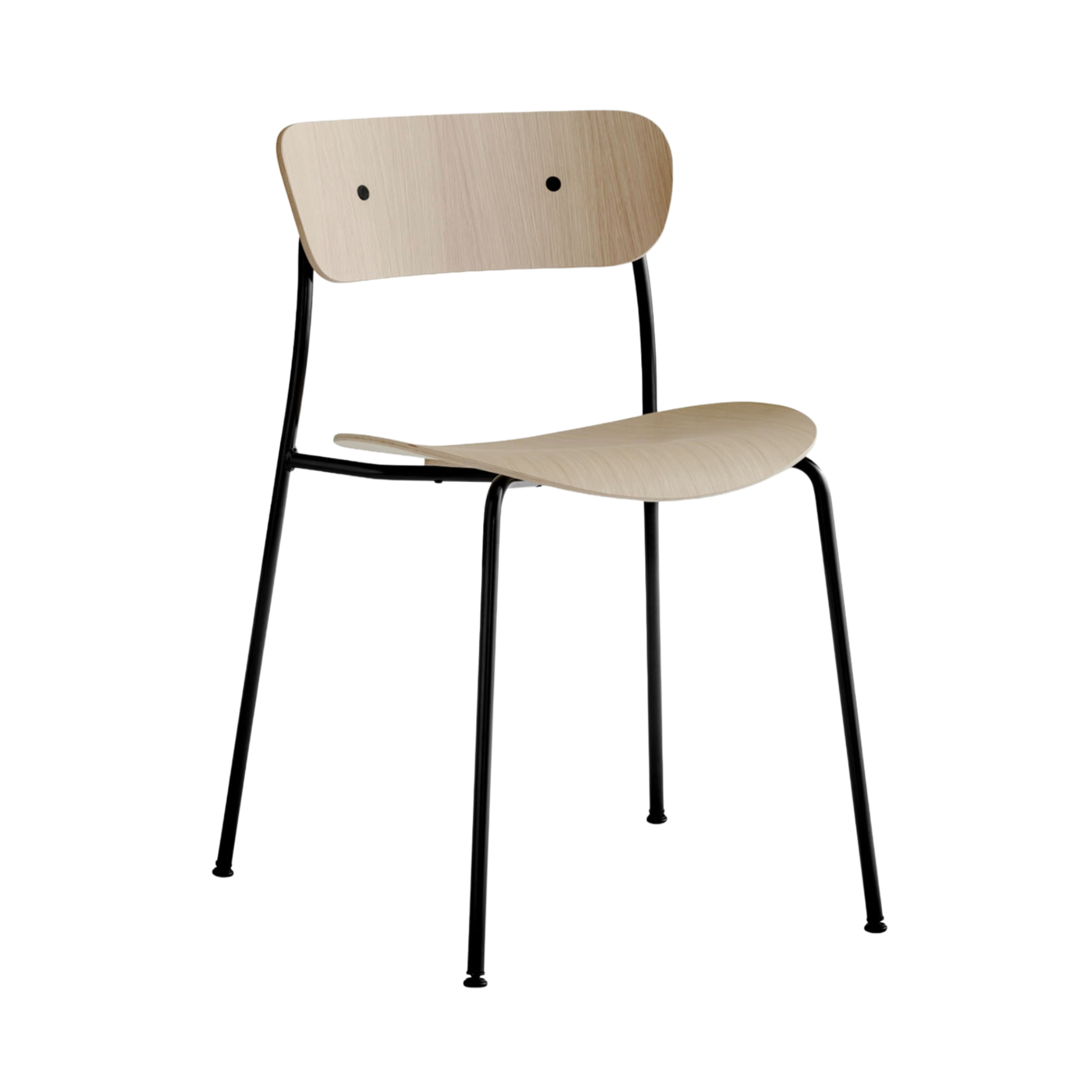PAVILION AV1 chair in lacquered oak with a black base