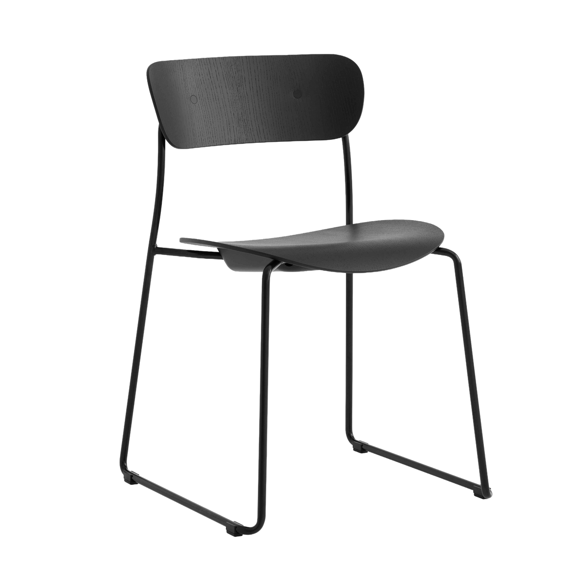 PAVILION AV51 Chair in black lacquered oak with a black base