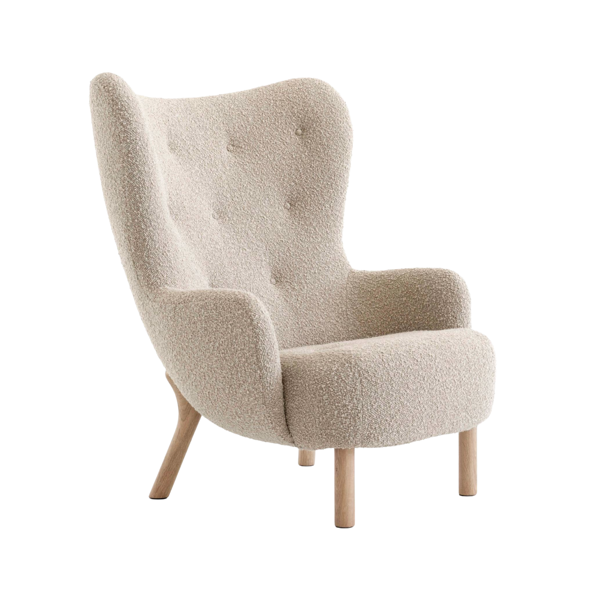 PETRA VB3 upholstered armchair with an oak base