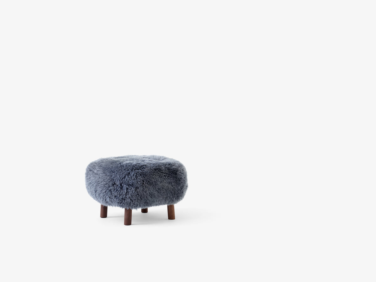 Upholstered footrest ATD1 with a walnut base