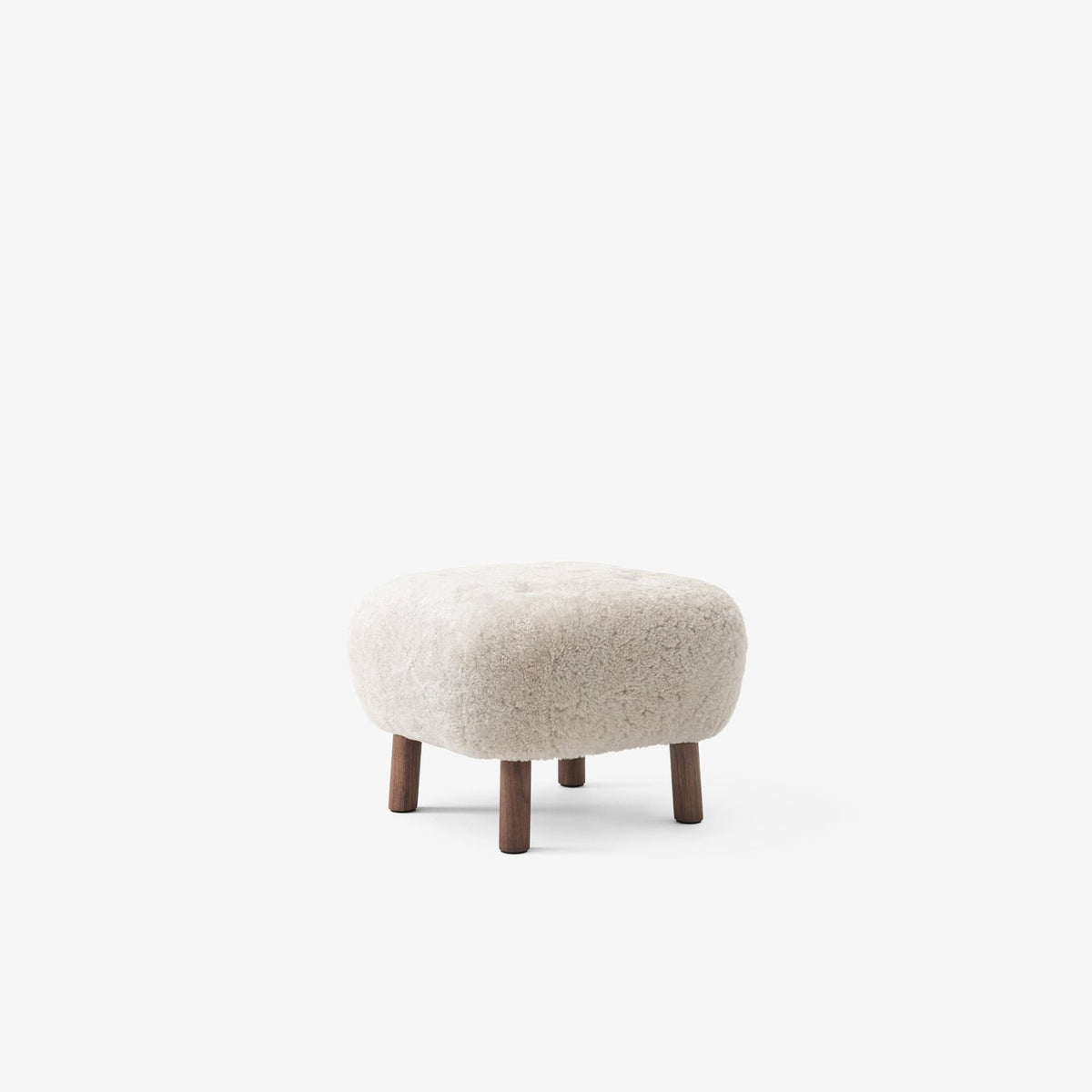 Upholstered footrest ATD1 with a walnut base